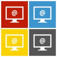 Computer Monitor icon on square buttons - SquareSeries N115