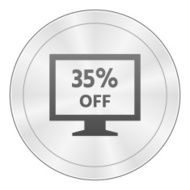 Computer Monitor icon on a round button - SharpSeries N16