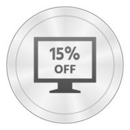 Computer Monitor icon on a round button - SharpSeries N18