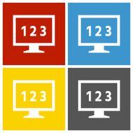 Computer Monitor icon on square buttons - SquareSeries N118