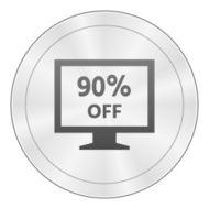 Computer Monitor icon on a round button - SharpSeries N19