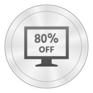 Computer Monitor icon on a round button - SharpSeries N20