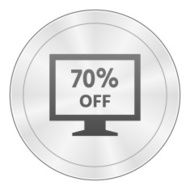 Computer Monitor icon on a round button - SharpSeries N21