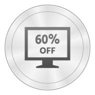Computer Monitor icon on a round button - SharpSeries N22