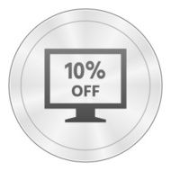 Computer Monitor icon on a round button - SharpSeries N26
