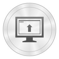 Computer Monitor icon on a round button - SharpSeries N27
