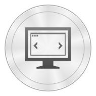 Computer Monitor icon on a round button - SharpSeries N30