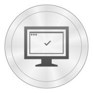 Computer Monitor icon on a round button - SharpSeries N31