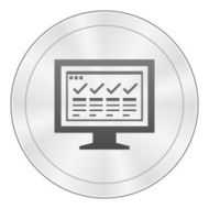 Computer Monitor icon on a round button - SharpSeries N42