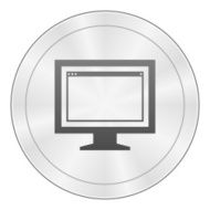 Computer Monitor icon on a round button - SharpSeries N44
