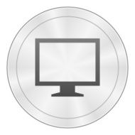 Computer Monitor icon on a round button - SharpSeries N45