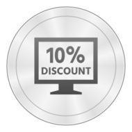 Computer Monitor icon on a round button - SharpSeries N46