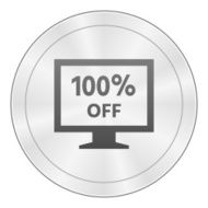 Computer Monitor icon on a round button - SharpSeries N47