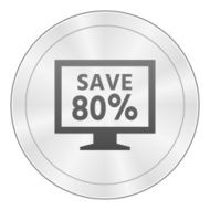 Computer Monitor icon on a round button - SharpSeries N54