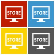 Computer Monitor icon on square buttons - SquareSeries N141