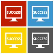 Computer Monitor icon on square buttons - SquareSeries N142