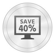 Computer Monitor icon on a round button - SharpSeries N62