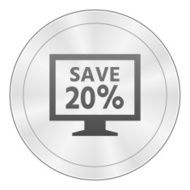 Computer Monitor icon on a round button - SharpSeries N66