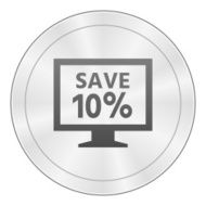 Computer Monitor icon on a round button - SharpSeries N68