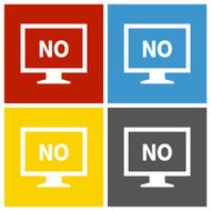 Computer Monitor icon on square buttons - SquareSeries N149