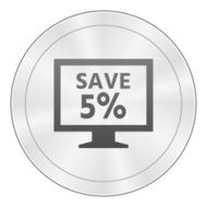 Computer Monitor icon on a round button - SharpSeries N69