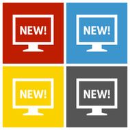 Computer Monitor icon on square buttons - SquareSeries N155