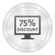 Computer Monitor icon on a round button - SharpSeries N75