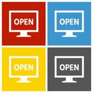 Computer Monitor icon on square buttons - SquareSeries N156