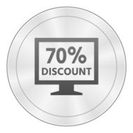 Computer Monitor icon on a round button - SharpSeries N76