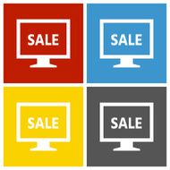 Computer Monitor icon on square buttons - SquareSeries N160