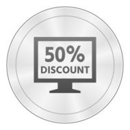Computer Monitor icon on a round button - SharpSeries N80
