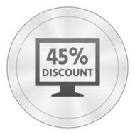Computer Monitor icon on a round button - SharpSeries N81