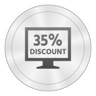 Computer Monitor icon on a round button - SharpSeries N83