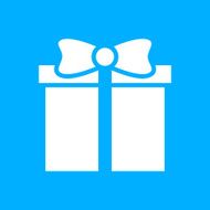 Gift Box icon on a blue background - SmoothSeries