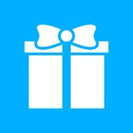 Gift Box icon on a blue background - SmoothSeries