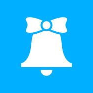 Bell icon on a blue background - SmoothSeries