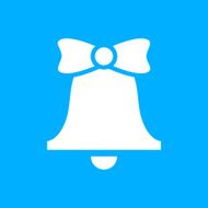 Bell icon on a blue background - SmoothSeries