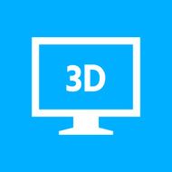 Computer Monitor icon on a blue background - SmoothSeries N105