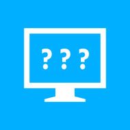 Computer Monitor icon on a blue background - SmoothSeries N107
