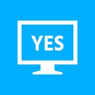 Computer Monitor icon on a blue background - SmoothSeries N109