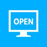 Computer Monitor icon on a blue background - SmoothSeries N115