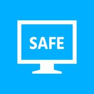 Computer Monitor icon on a blue background - SmoothSeries N118