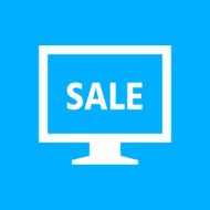 Computer Monitor icon on a blue background - SmoothSeries N119
