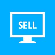Computer Monitor icon on a blue background - SmoothSeries N120