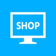 Computer Monitor icon on a blue background - SmoothSeries N121