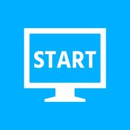 Computer Monitor icon on a blue background - SmoothSeries N122
