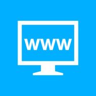 Computer Monitor icon on a blue background - SmoothSeries N123