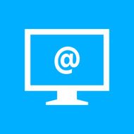 Computer Monitor icon on a blue background - SmoothSeries N135