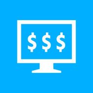 Computer Monitor icon on a blue background - SmoothSeries N136