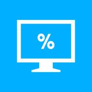 Computer Monitor icon on a blue background - SmoothSeries N137